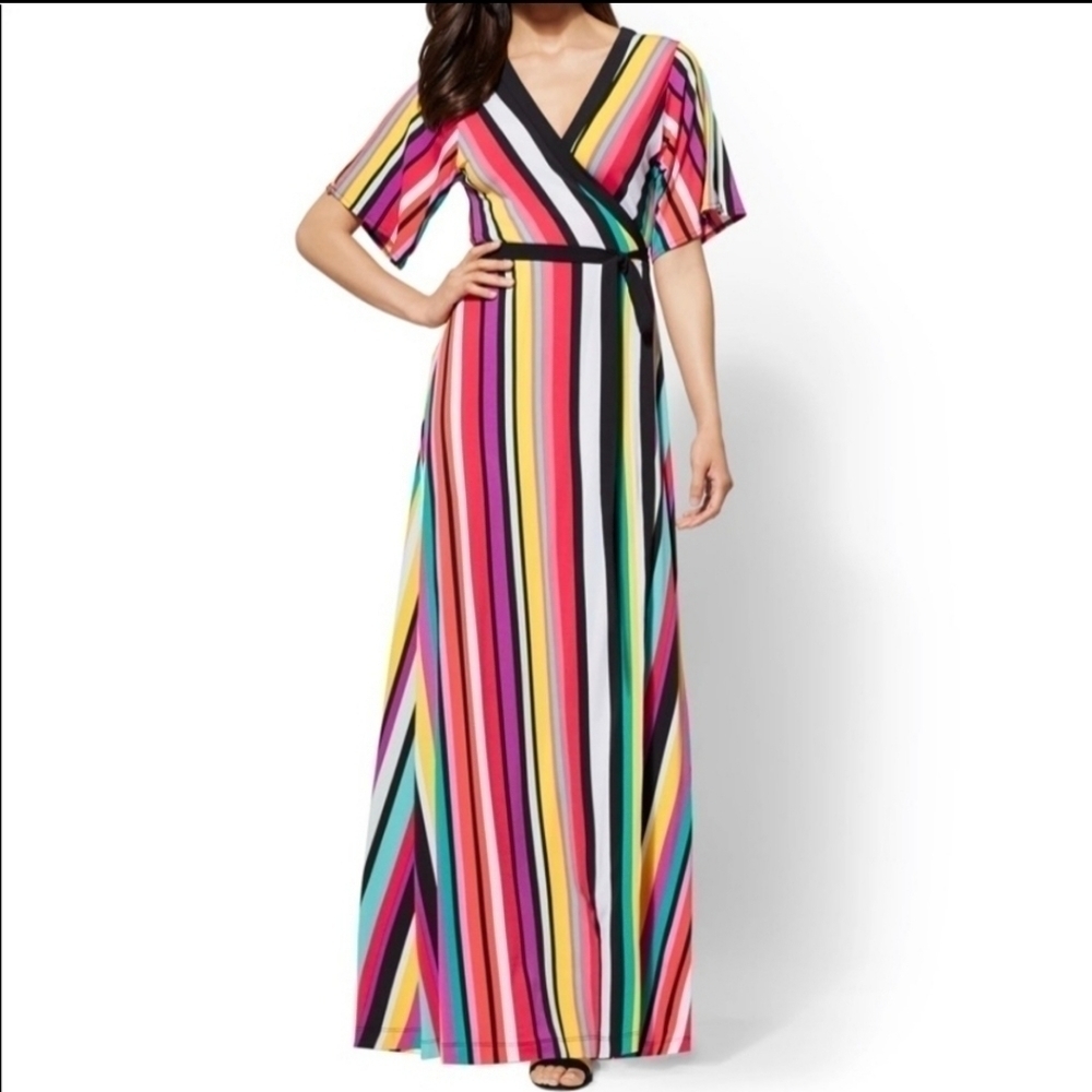 NY & CO STUNNING True Wrap Dress, Sz L